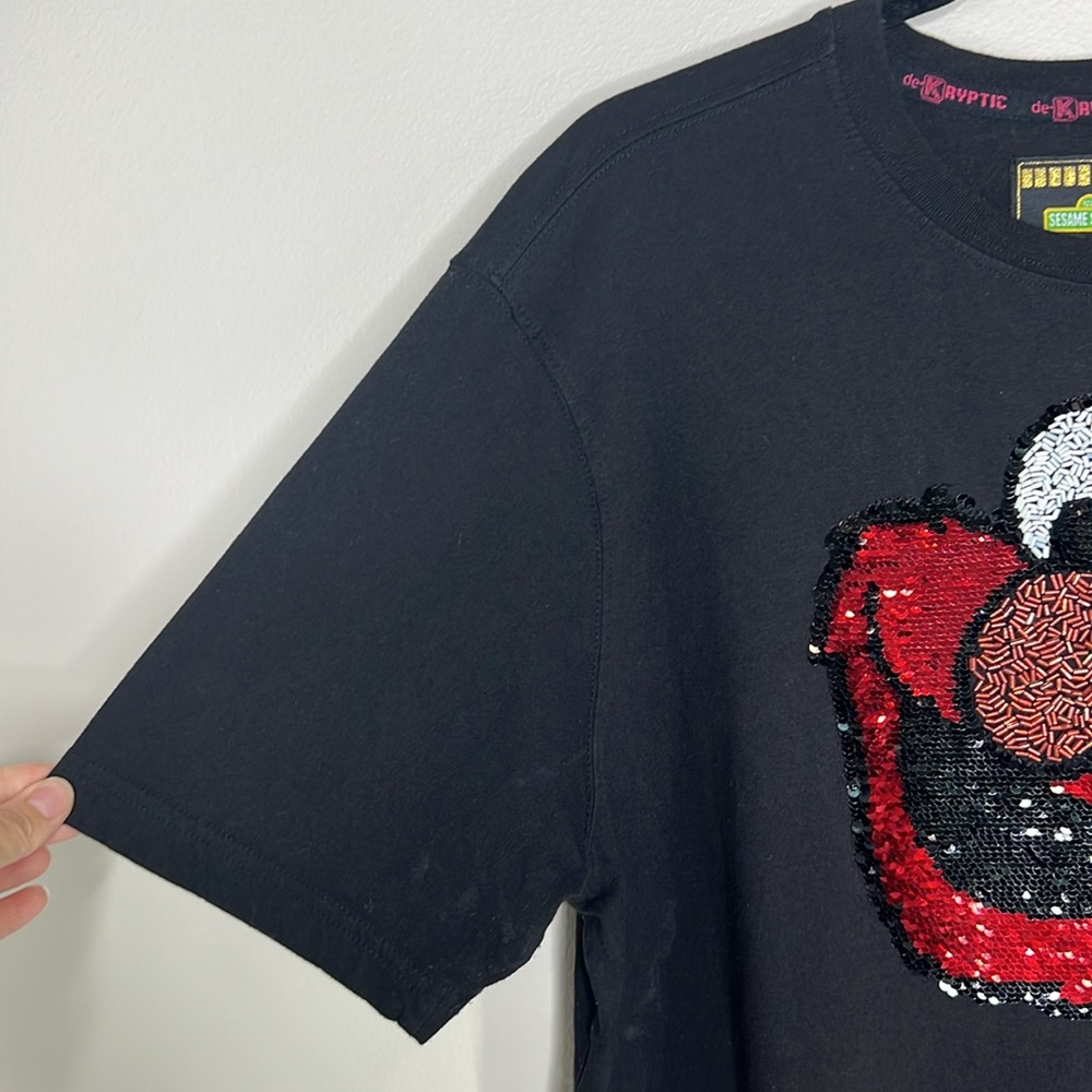 DEKRYPTIC x Sesame Street Sequin Beaded Elmo tee size XL - Picture 5 of 12
